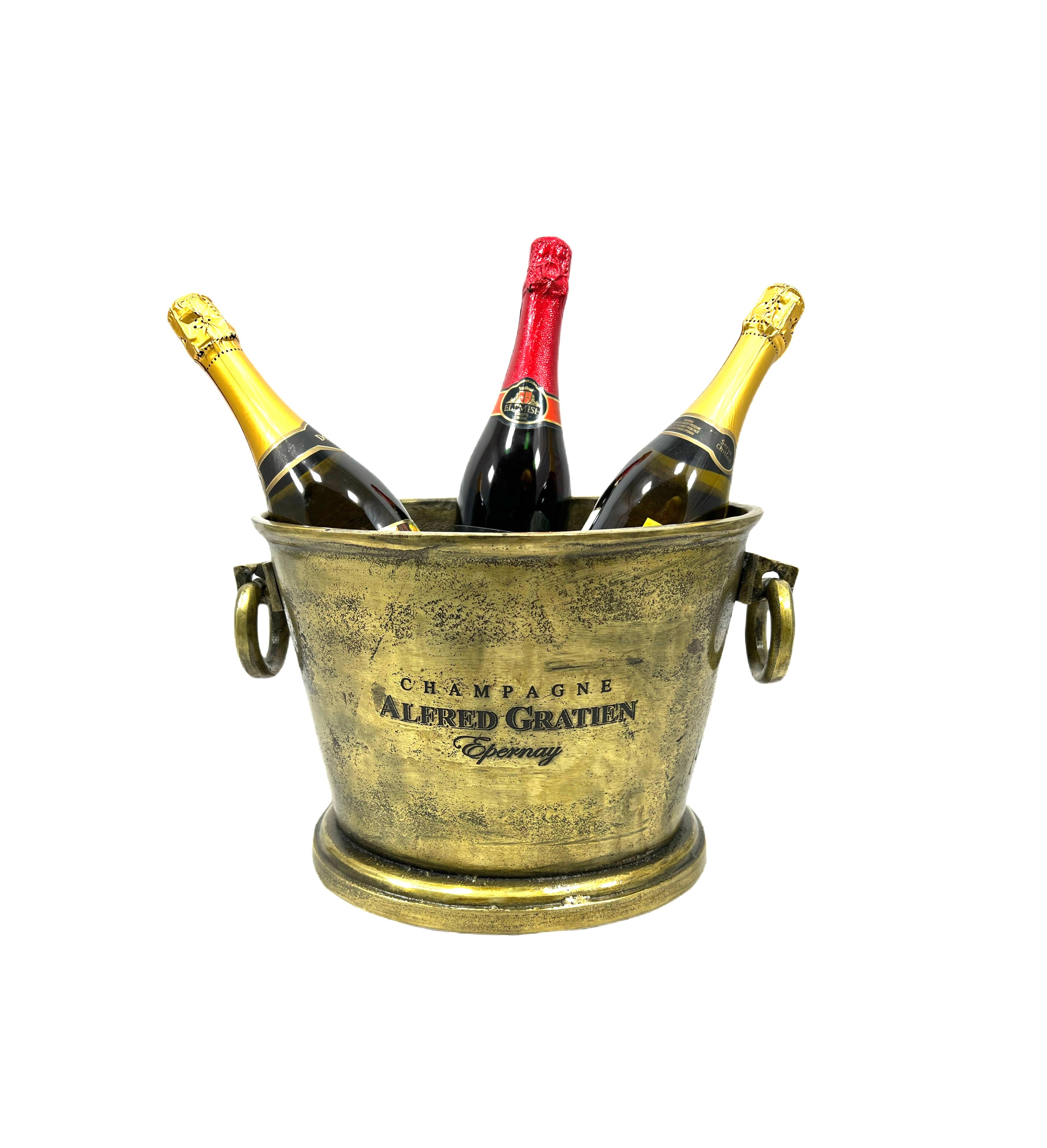 DDecorStore – Engroshandel Isspand – Alfred Gratien Messing Antik Champagne Bucket Oval Cooler