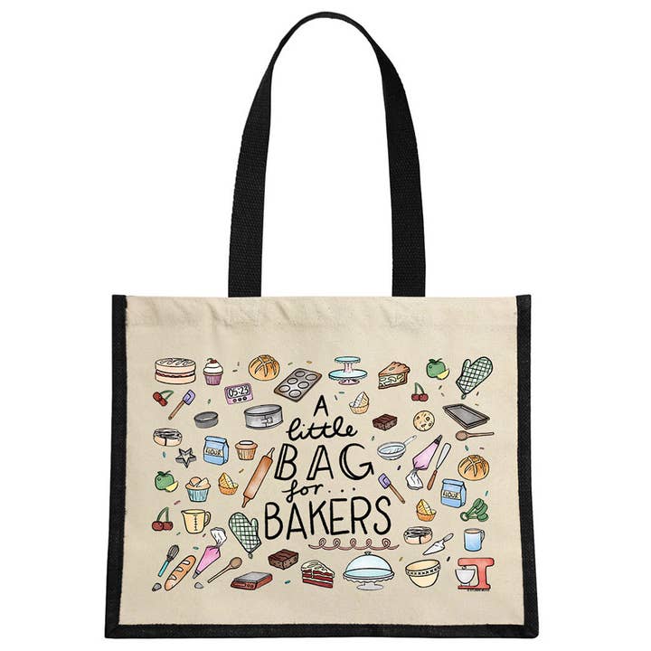 Una pequeña bolsa para panaderos Crema y Negra Bolsa de Yute para venta al por mayor de Stubbs Mugs