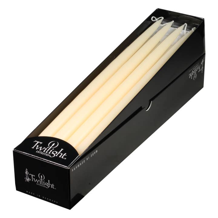 Twilight Collection - Wholesale Tapered Candle/Candlestick - 18 Inch Ivory Danish Taper Candle | 12 Pack