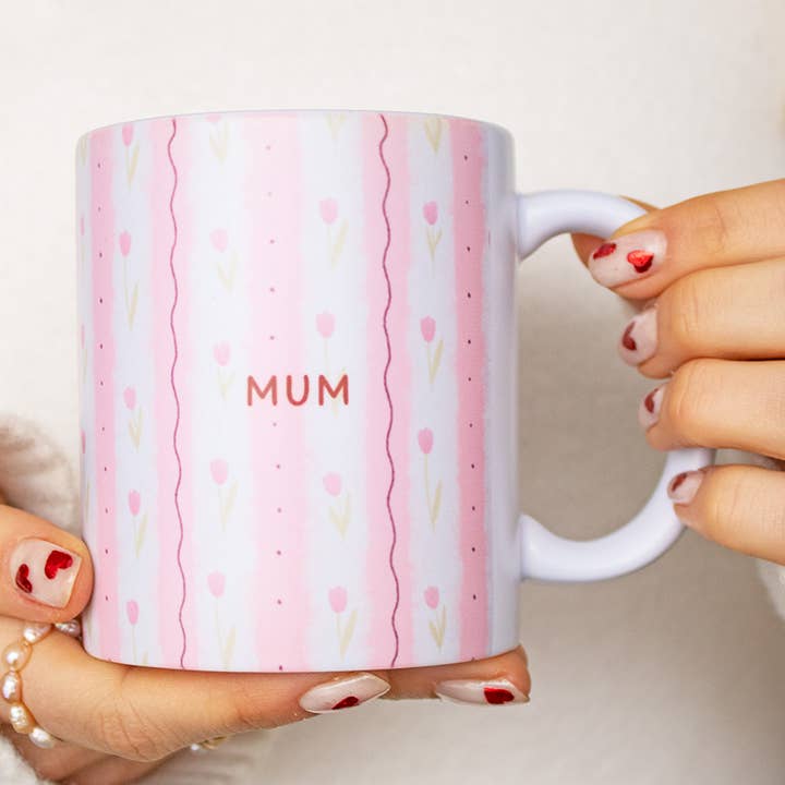 Mum Tulip Pointelle Mug for wholesale by TreatBox