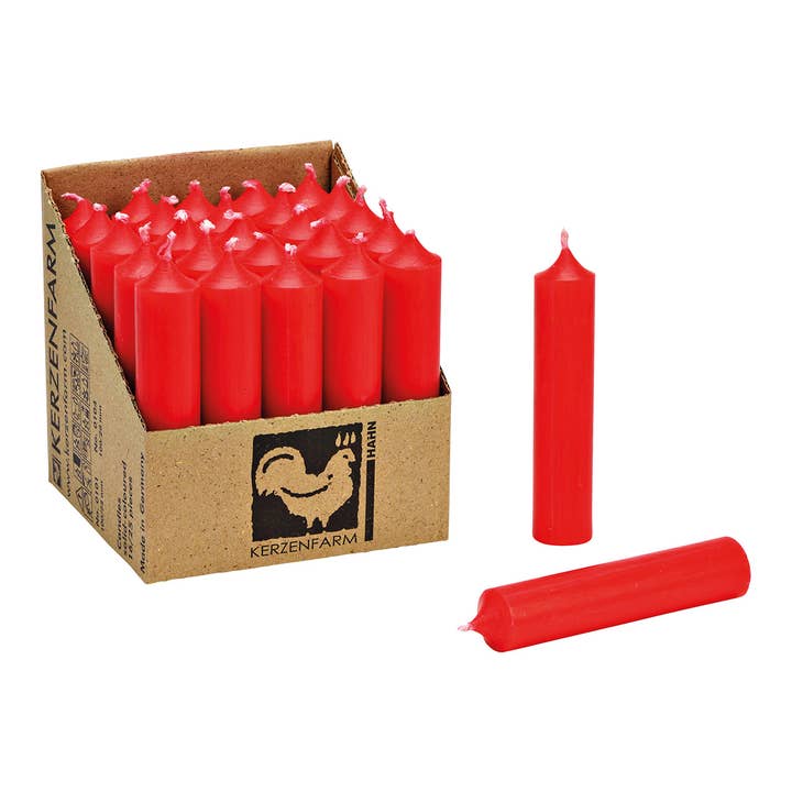 Taper candle Christmas red solid color Ø 2x10 cm burning time approx. 4 hours. for wholesale by Wurm