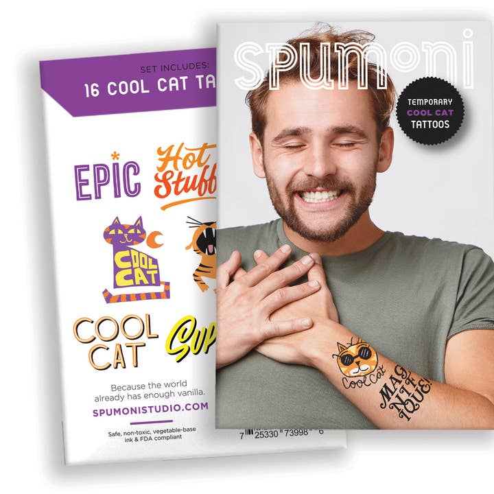 Gibbs Smith - Vente Tatouages temporaires - Cool Cat (Tatouages temporaires)0