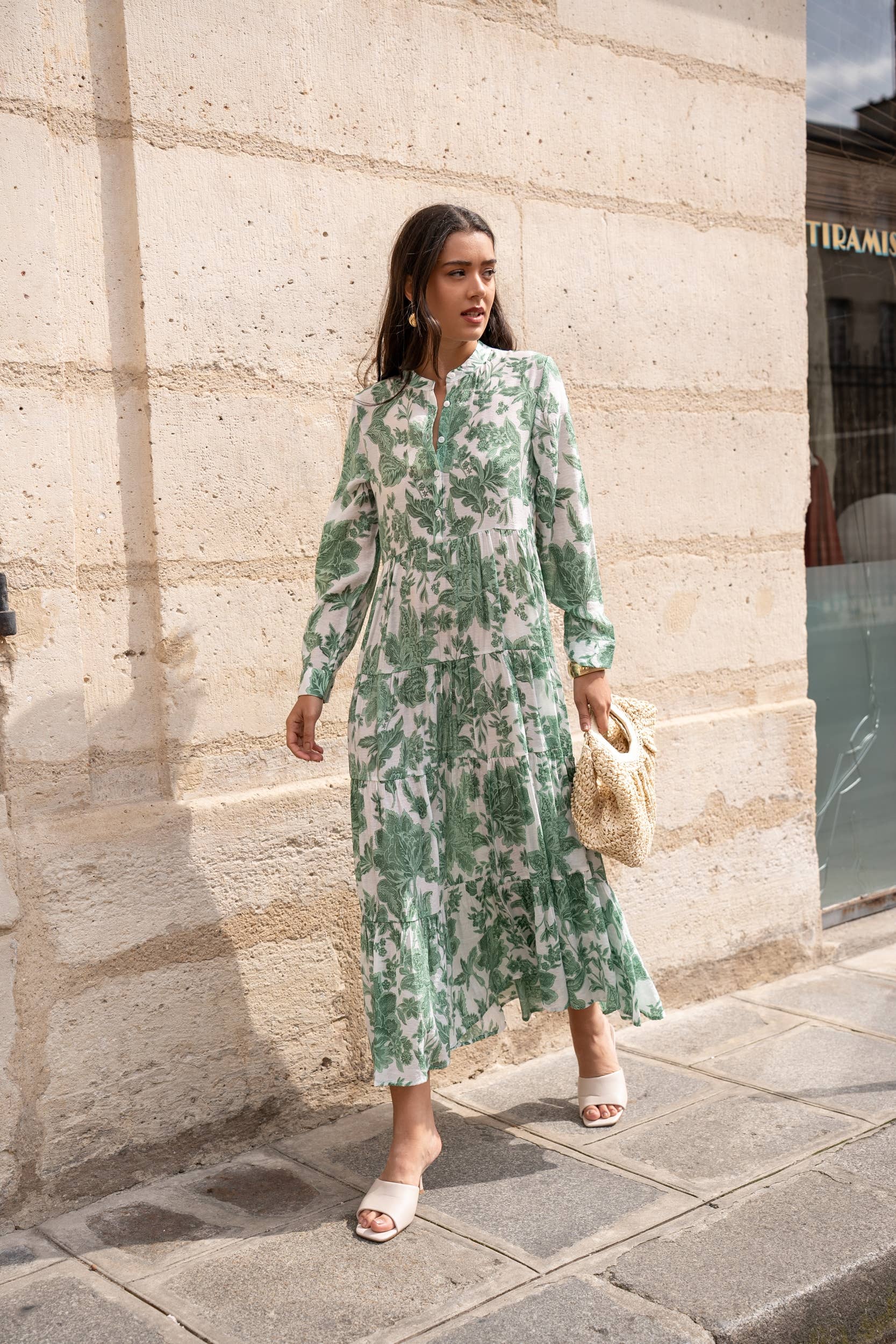 CHOKLATE PARIS (US No duties) – wholesale Klänning - Dam – Klänning i siden med blommönster Marbella (S-M-L-XL) - CK0811218