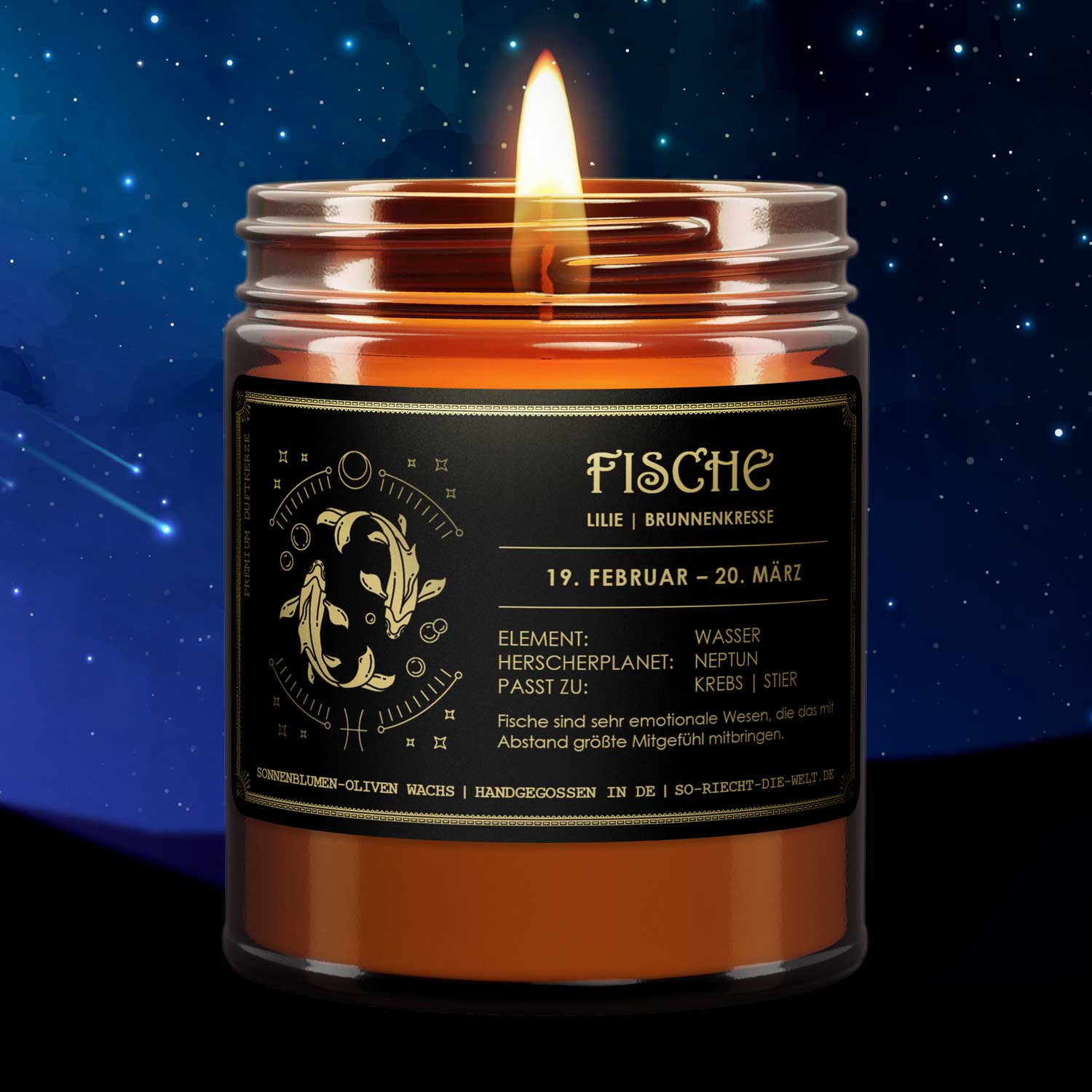 So riecht die Welt - Wholesale Jar/Filled Candle - Pisces zodiac candle - lily | watercress1