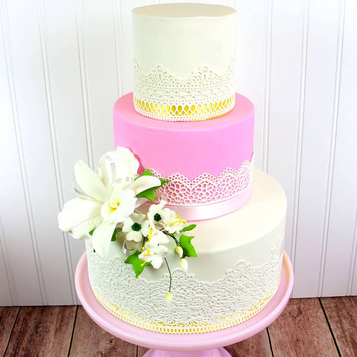 Global Sugar Art – wholesale Artificial flowers – Orchid Sugar Cake Flower Sprays, White Cattleya Orchid Spray, by Global Sugar Art3