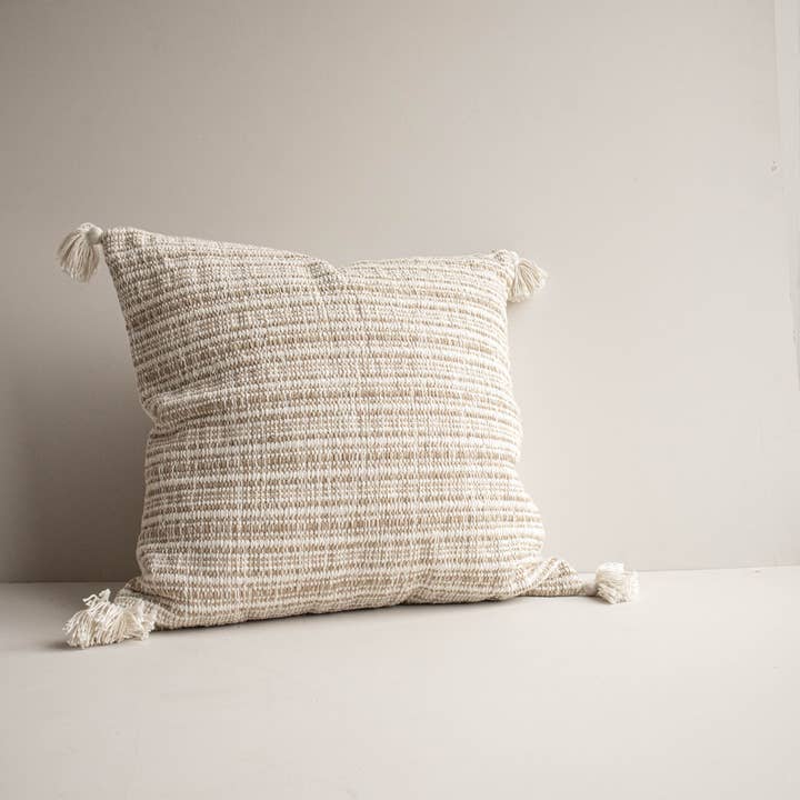 Foreside Home & Garden - Wholesale Throw/Decorative Pillow - Genevieve 24x24 Brown Cotton with Polyester Filled Pillow