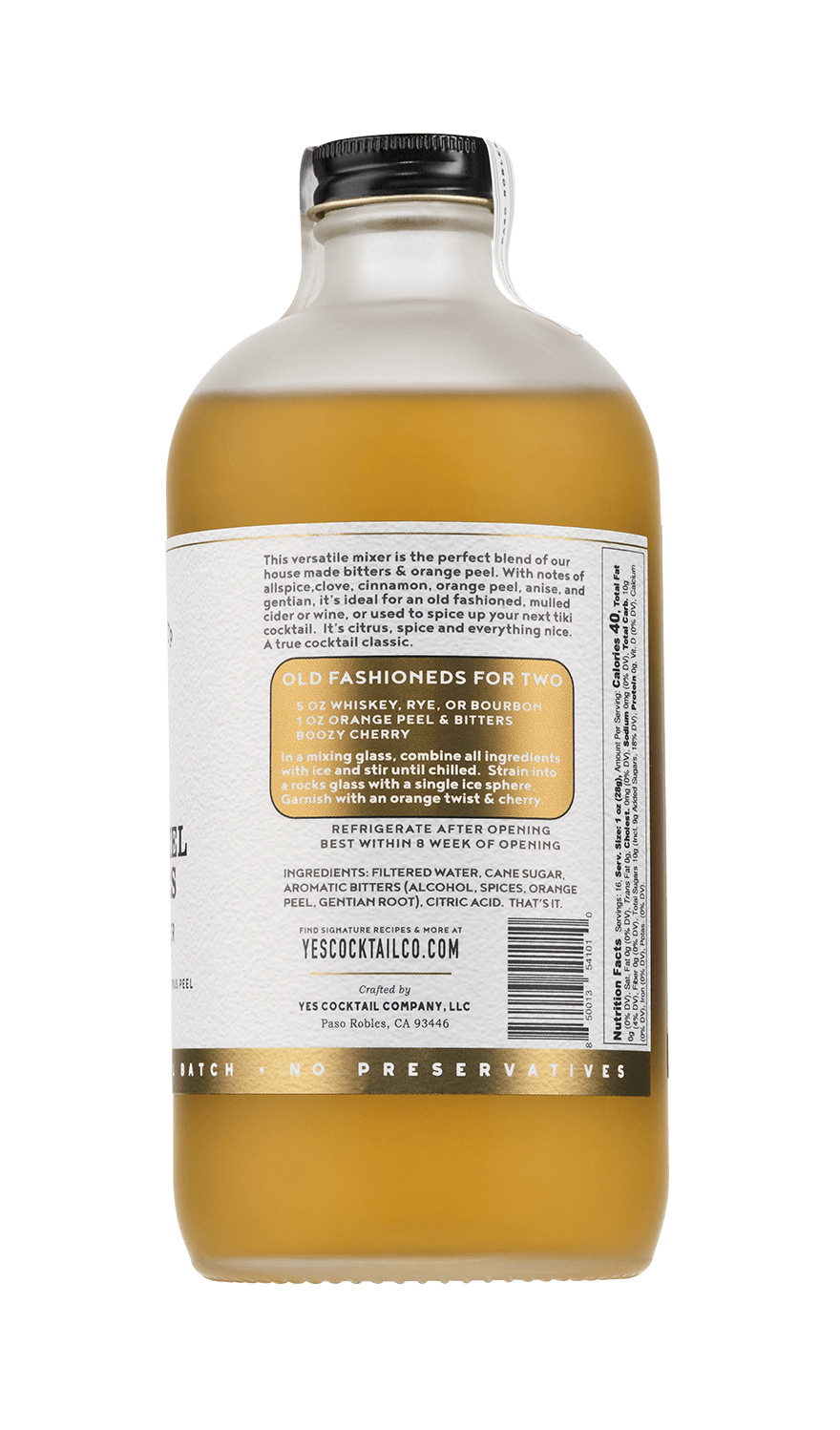 Yes Cocktail Co - Wholesale Cocktail Mix/Syrup - Orange Peel and Bitters Cocktail Mixer1