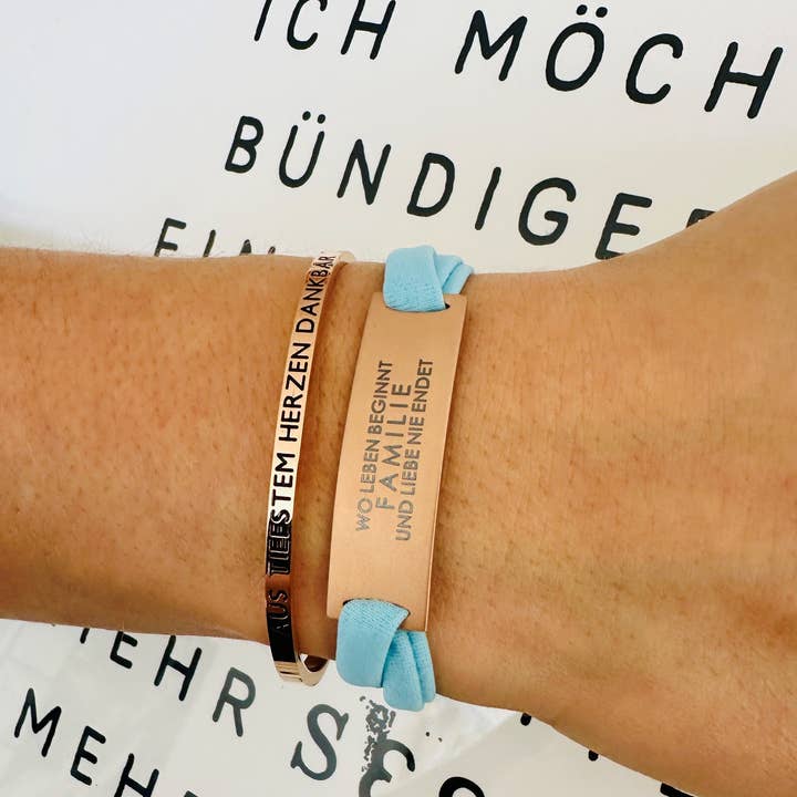 Mein Mantra – Großhandel Armband – Feel Free Armband - FAMILIE WO LEBEN BEGINNT UND LIEBE NIE ENDET