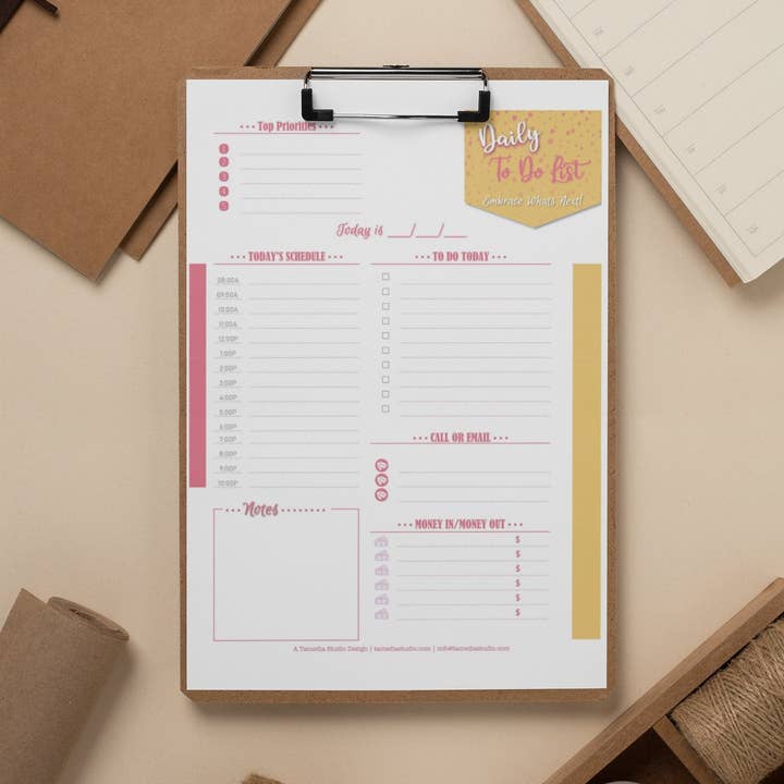 Lista delle cose da fare|Taccuino|Cartoleria|Note|Programma giornaliero|Elenco dell'agenda giornaliera|Spedizione gratuita per la vendita all'ingrosso da parte di Tamedia Studio