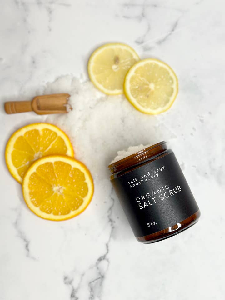 I AM Joyful Organic Dead Sea Salt Scrub for wholesale by Salt & Sage Apothecary