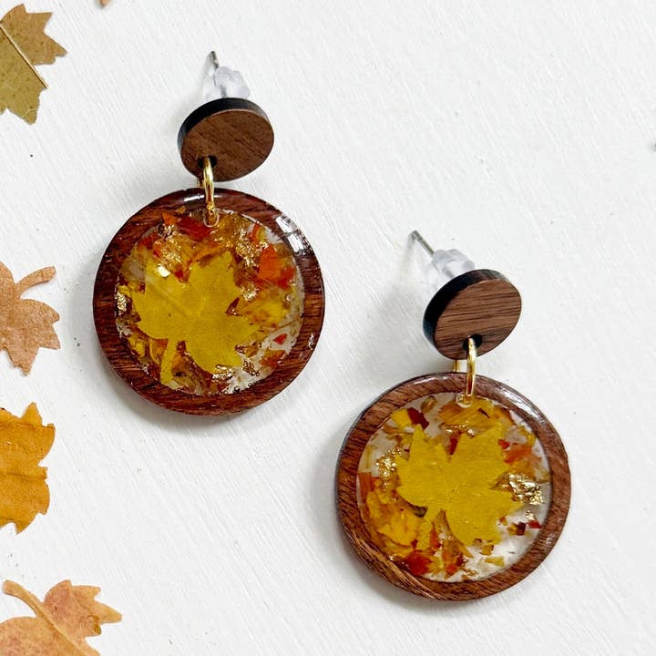 Autumn in the Woods earrings for wholesale by FloreOrganicBotanics