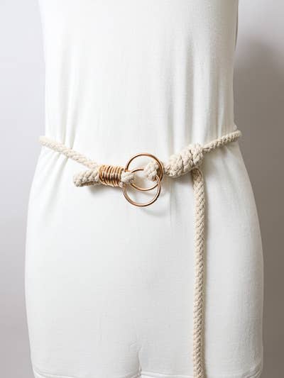 Double Circle Braided Rope Belt for wholesale by Leto Accessories