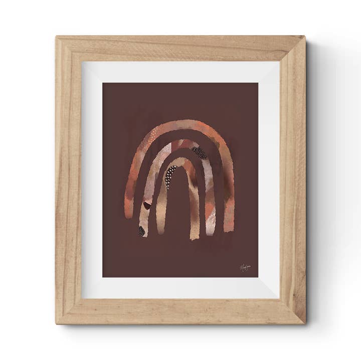 Une promesse | Earthtones Rainbow Tan Rust Mauve Print pour la vente par Standish Design Studio