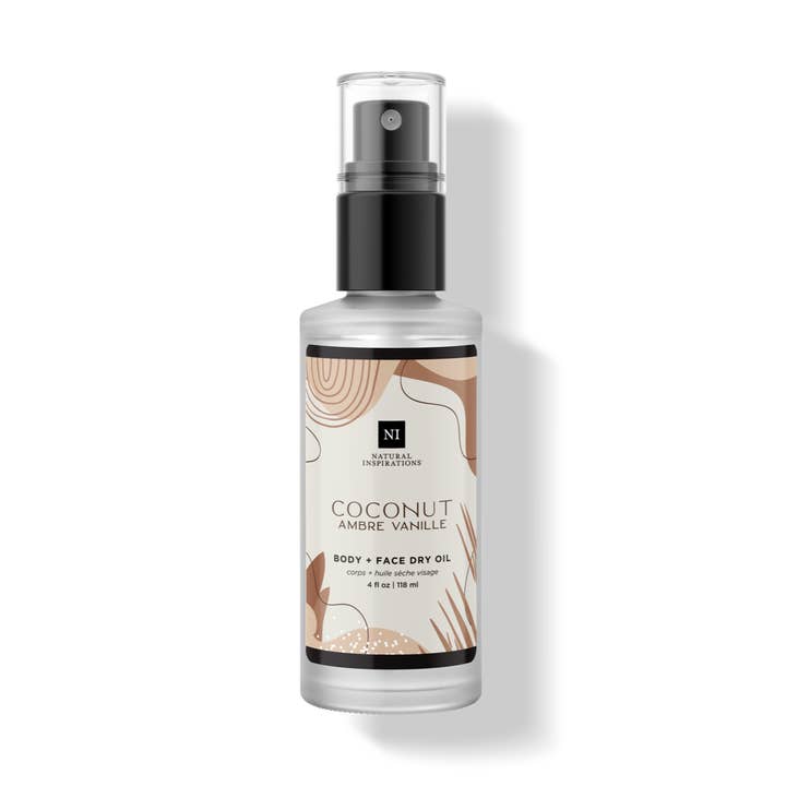 Coconut Ambre Vanille Body + Face Dry Oil for wholesale by Natural Inspirations