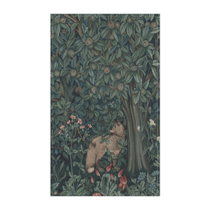 Torchon de cuisine inspiré par William Morris - Collection Greenery (Renard) pour la vente par Willy Morris Home Emporium