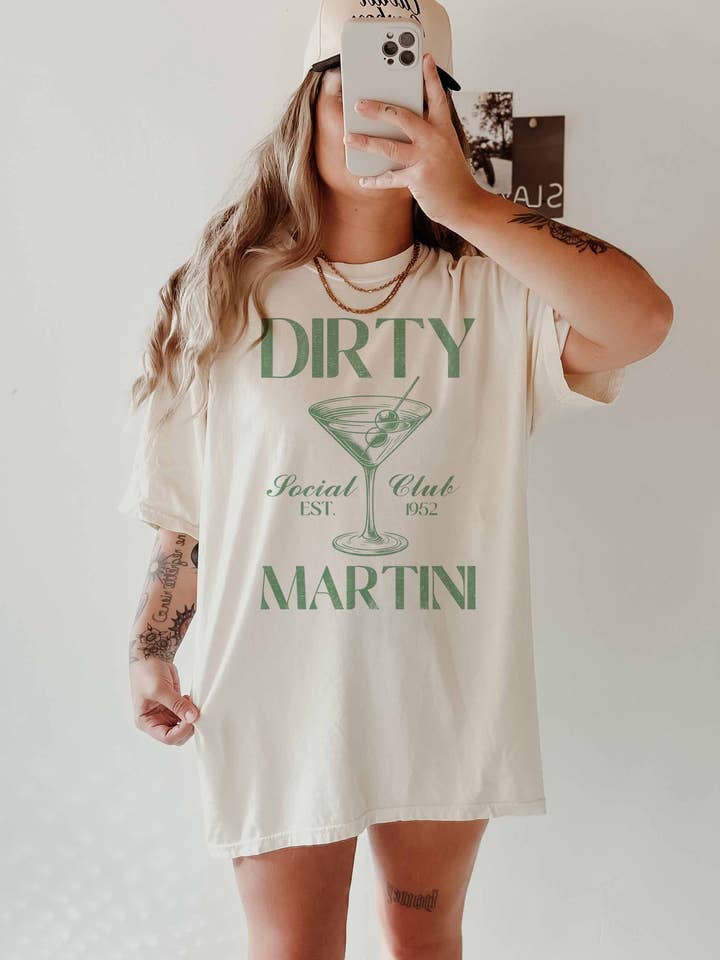 GOOD DAY STREET Dirty Martini oversized T-shirt met print voor wholesale door GOOD DAY STREET