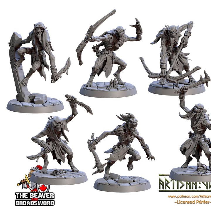 Barrow Ghouls conjunto de miniaturas 28/32mm - Artisan Guild | Zumbi | Morto-vivo | Necromante | Lich | Monstro | Fantasia | Pathfinder | Wargaming | Túmulo por atacado de The Beaver and Broadsword