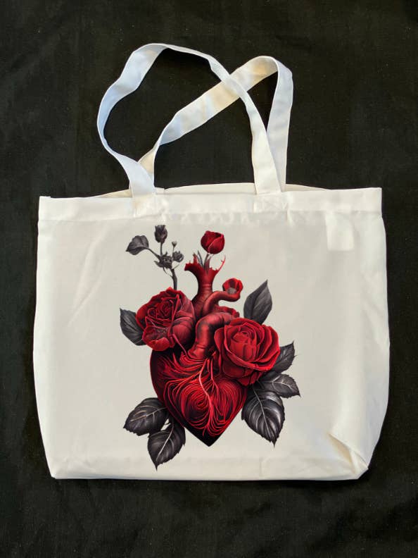 Anatomisch Hart & Rozen met Aders Tote Bag voor wholesale door thegloomycottage