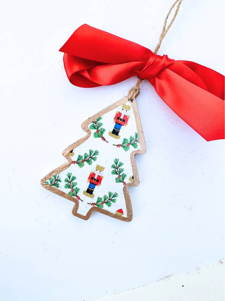 Nutcracker Holly Tree Ornament for wholesale by SoCharm Designs