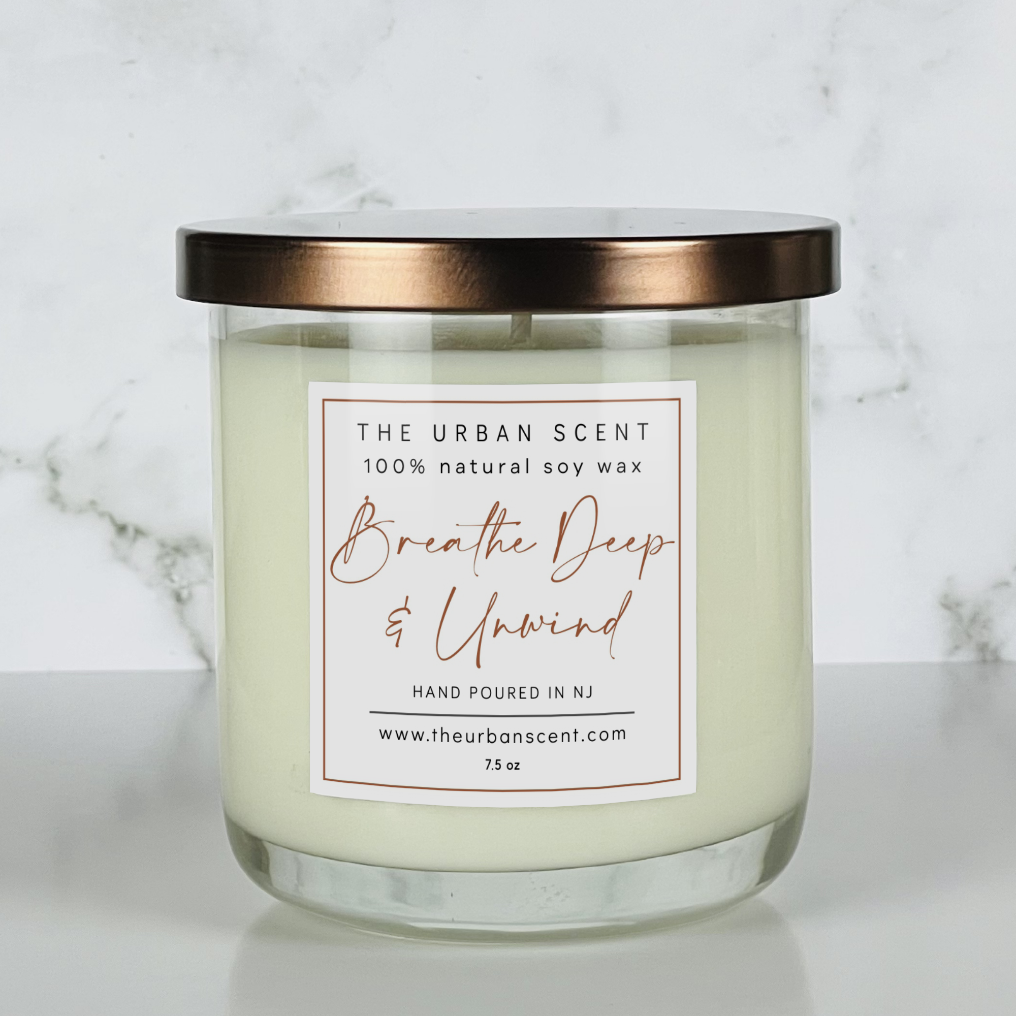 The Urban Scent - Scented Soy Candles & Wax Melts - Wholesale Jar/Filled Candle - Breathe Deep &amp; Unwind Soy Candle - 7.5 oz3