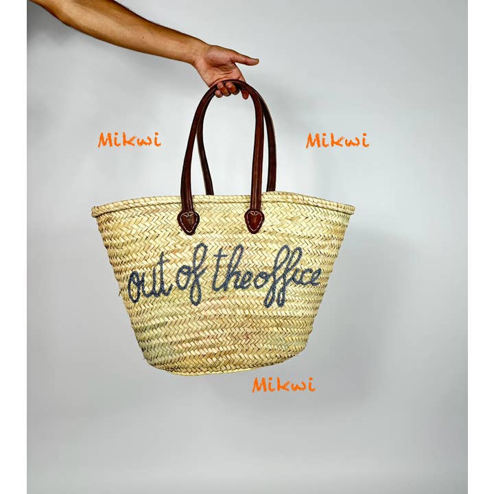PERSONALIZED BASKET, customized straw Beach bag - WHOLESALE for wholesale by Mikwi