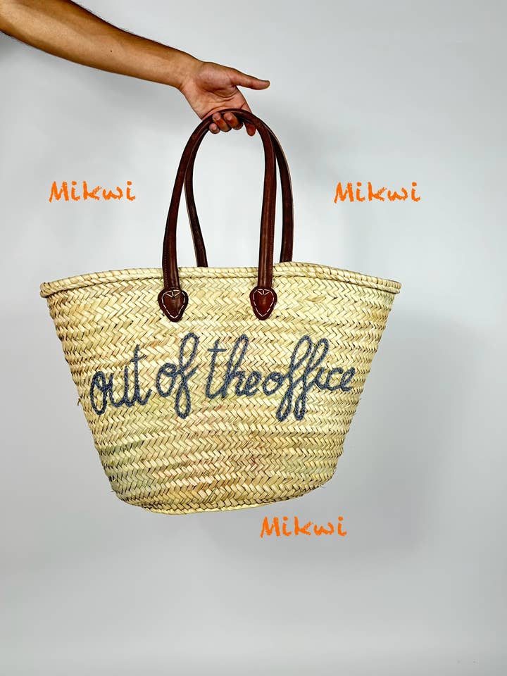 CESTA PERSONALIZADA, bolsa de playa de paja personalizada - VENTA AL POR MAYOR para venta al por mayor de Mikwi