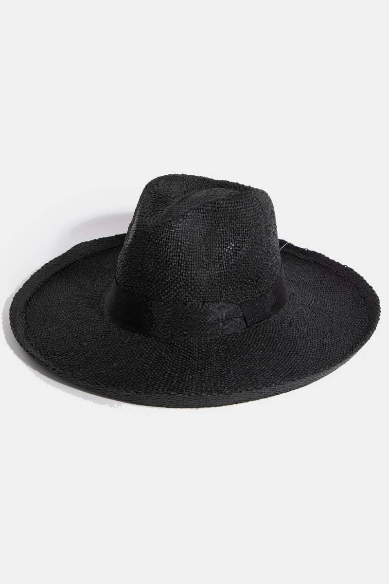 Collections by Fame Accessories - Vente Chapeau de paille – femme - Chapeau en paille style Panama7