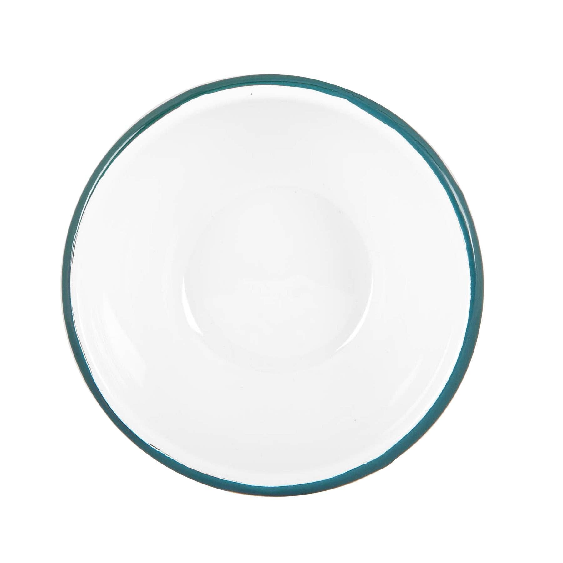 Rinkit Ltd – wholesale Bowl – Argon Tableware White Enamel Bowl - 16cm - Green6