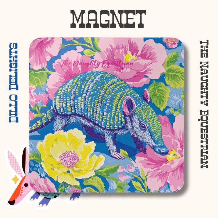 The Naughty Equestrian - Wholesale Magnet - Armadillo Wildflower Wanderer Fridge Magnet1