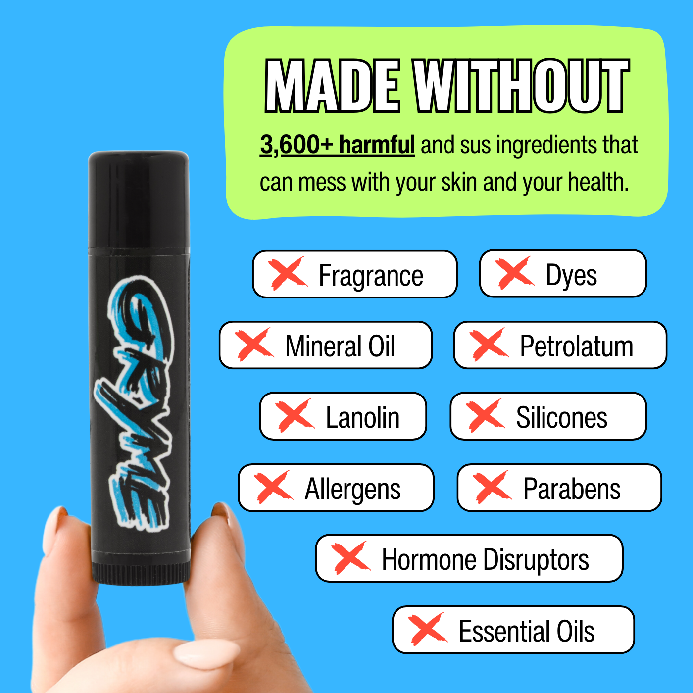 Gryme - Wholesale Lip Balm - Gryme No Shine Lip Balm - Unscented (set of 3)4