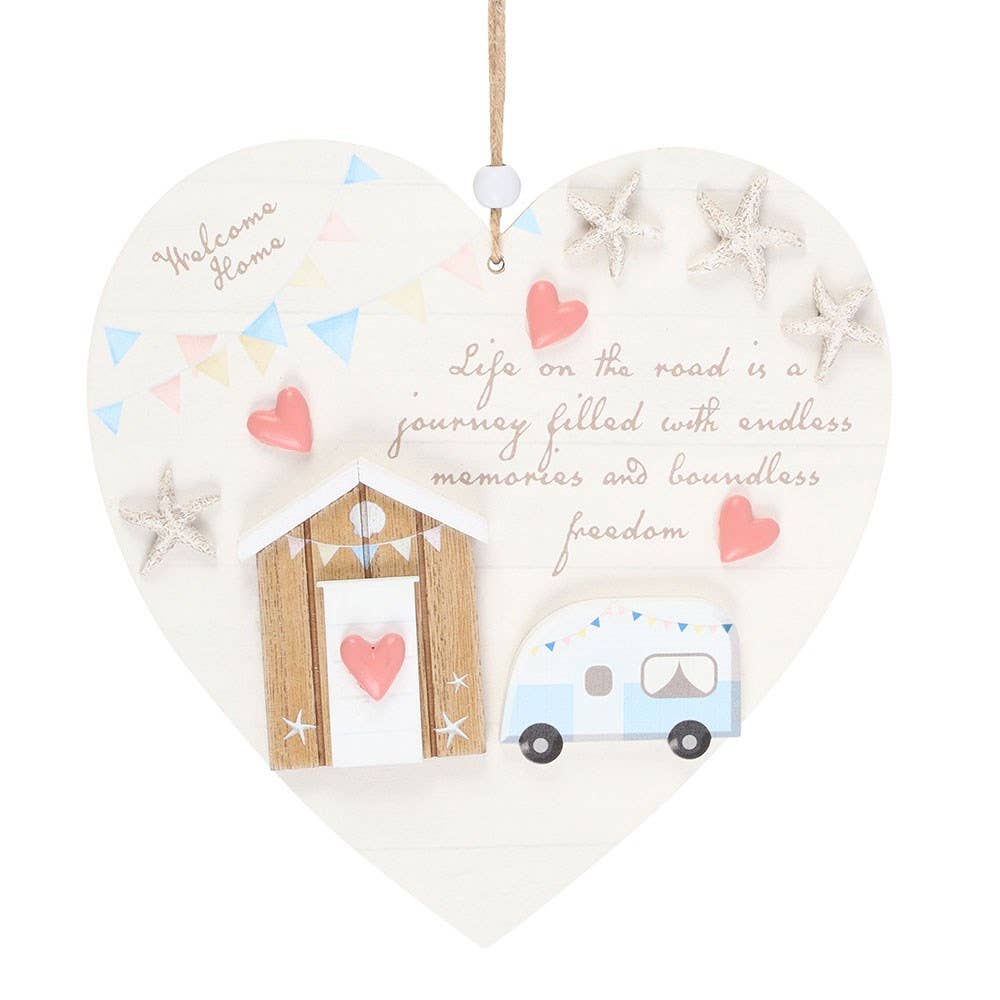 WONDER IMPORTS AUSTRALIA - Wholesale Ornament - Life on the Road Shell Caravan Hanging Heart2