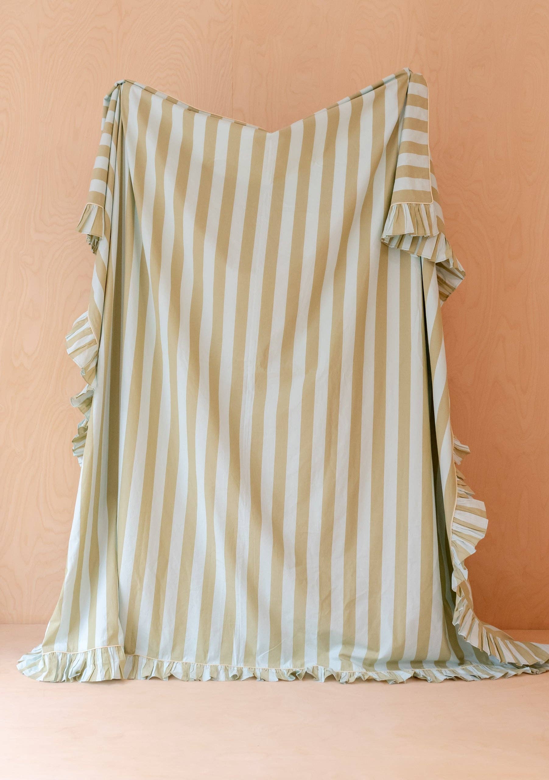 TBCo - Wholesale Bedding Set - Cotton Duvet Cover & Pillowcases Set in Mint Stripe2