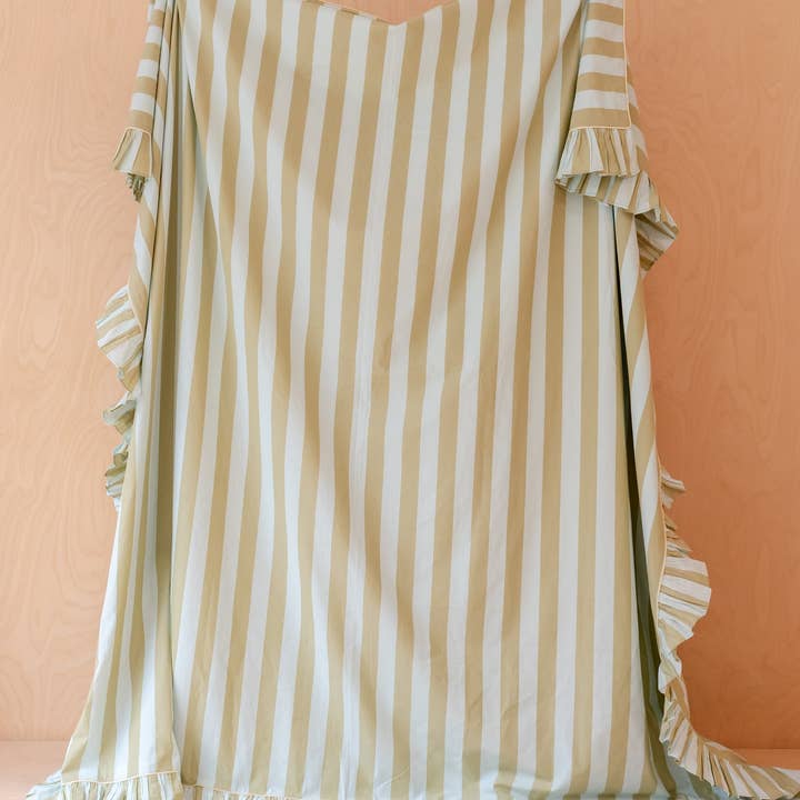 TBCo - Wholesale Bedding Set - Cotton Duvet Cover & Pillowcases Set in Mint Stripe2