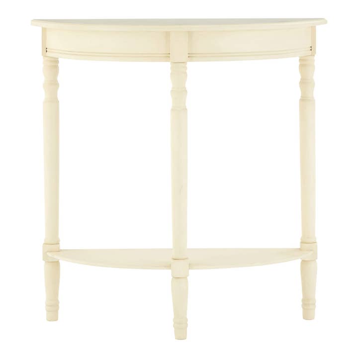 Heritage Antique White Rounded Console Table for wholesale by Interiors by Premier