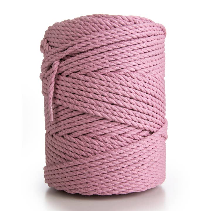 MB Cordas - Wholesale Cord - 4MM 3 Strand Twisted Macrame Cotton Rope 1kg DUSTY PINK Macrame Rope 3 ply Craft String1