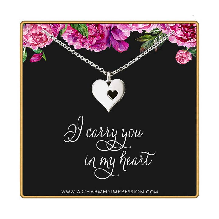 A Charmed Impression - Wholesale Halskettinghanger - Herdenkingsketting • Sympathiegeschenken voor vrouwen • Zilver • Verlies van echtgenoot, ouder, baby • Miskraam, Miskraam, Verdriet • Herinneringsjuwelen • Mama, papa, grootmoeder • Ik draag je hartbedeltje