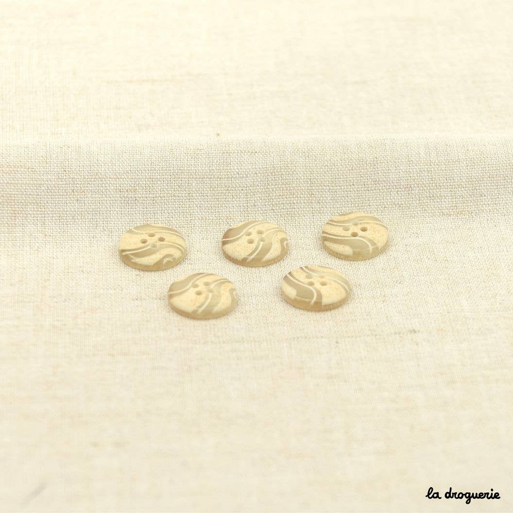 LA DROGUERIE - Wholesale Sewing Button/Snap - Button "The Pyla undulations" 28 mm0