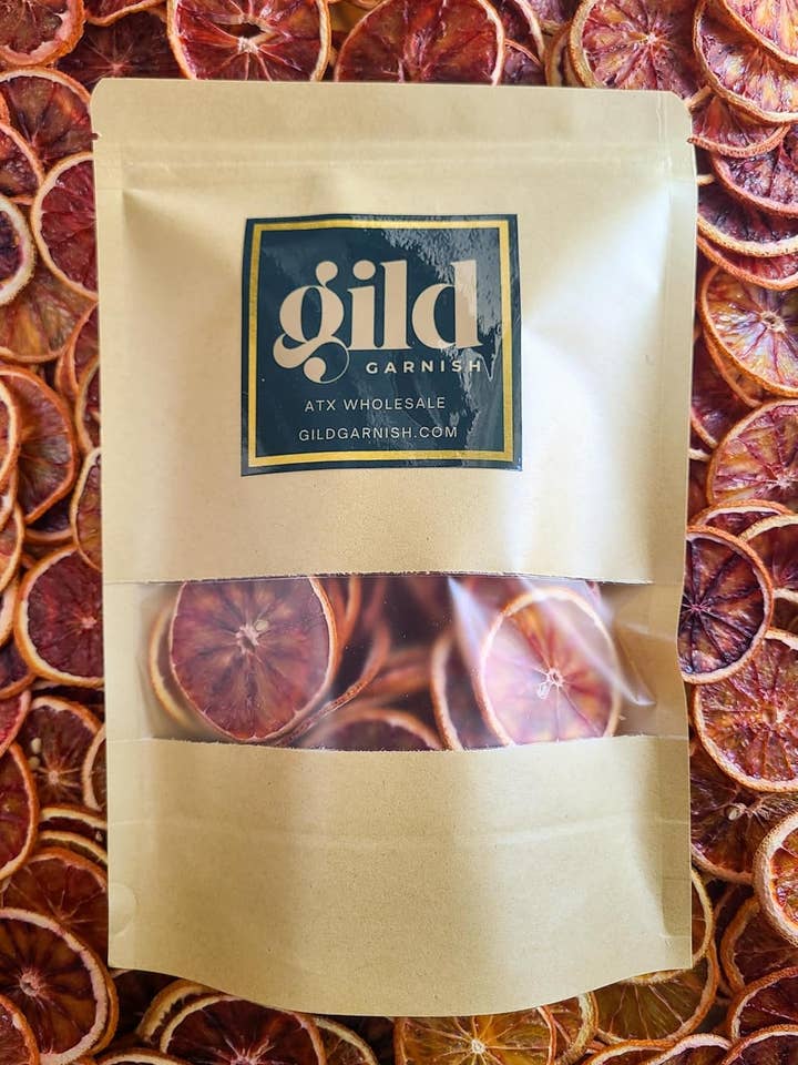 Dehydrated Blood Orange Slices for wholesale by Gild Garnish
