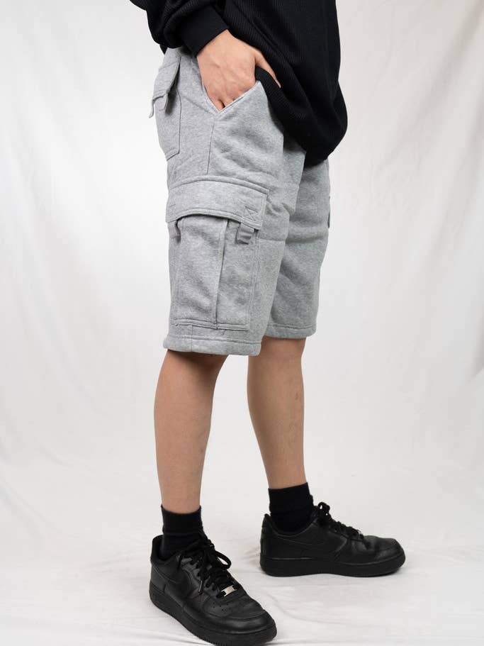 Lime Tree Clothing Inc. - Wholesale Pants – Men's - Men's Heavyweight Fleece Cargo Shorts–Durable & Comfortable11