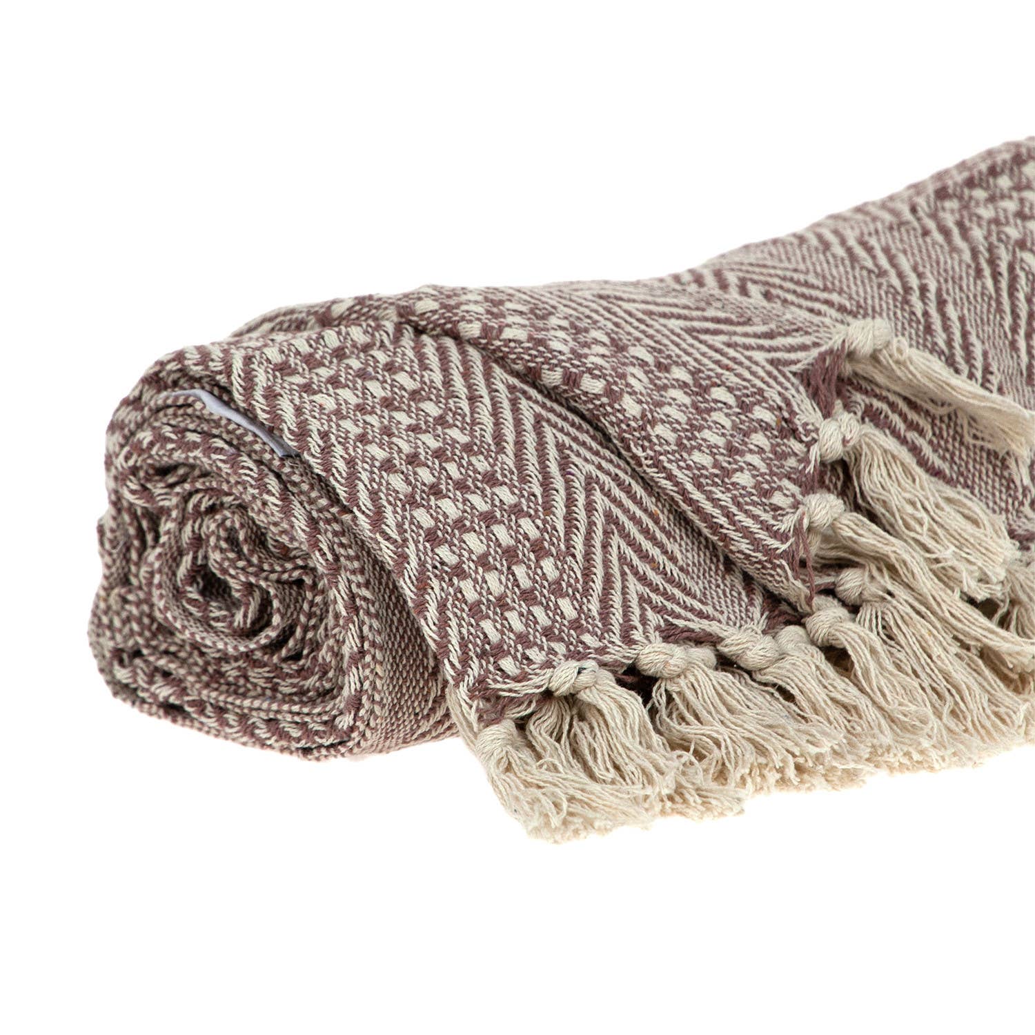 HomeRoots – Manta para sofá por atacado – Lançamento manual Herringbone Castanho e Bege3