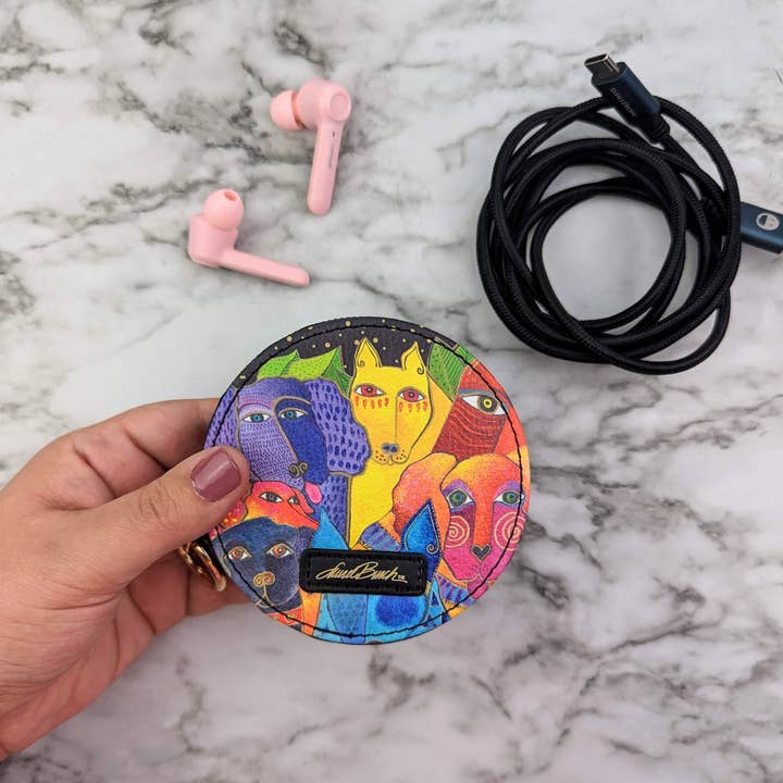 Monarque - Wholesale Pouch - Women's - Laurel Burch Dogs & Doggies Round Zipper Case3