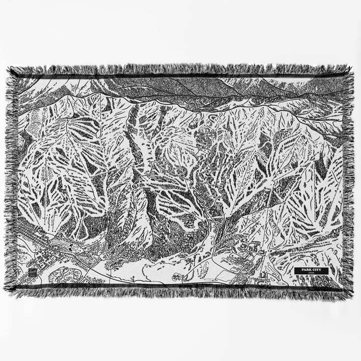 Manta do Mapa de Trilho de Esqui Park City, Utah por atacado de Benoit's Design Co.