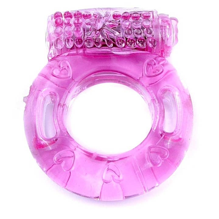 Kinky Pleasure - Wholesale Sex Toy - Bossoftoys - 67-00038 - Vibrating Cockring - Pink - batteries included - packed in plastic bag