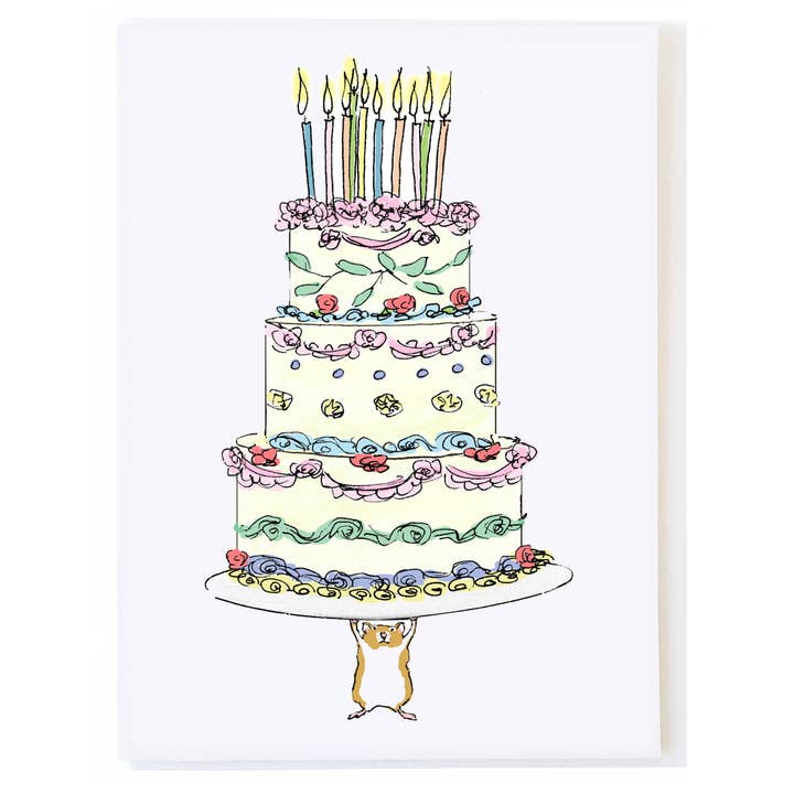mollyOcards - Wholesale Birthday Card - Hamster with Cake