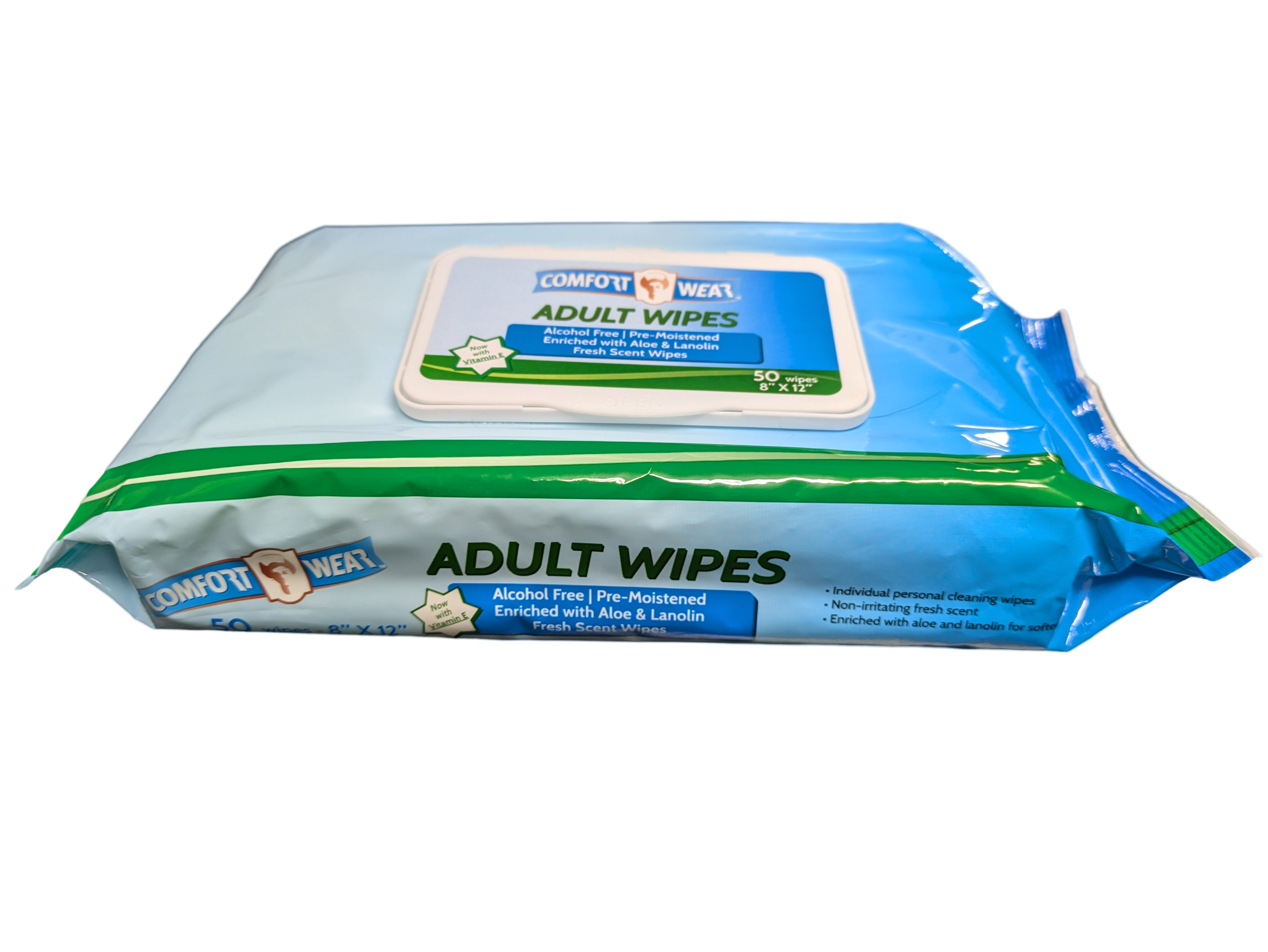 EcoQuality - Wholesale Face & body wipes - 8x12 Aloe Enriched Moistened Adult Wipes 8x12 50 Wipes/pack1