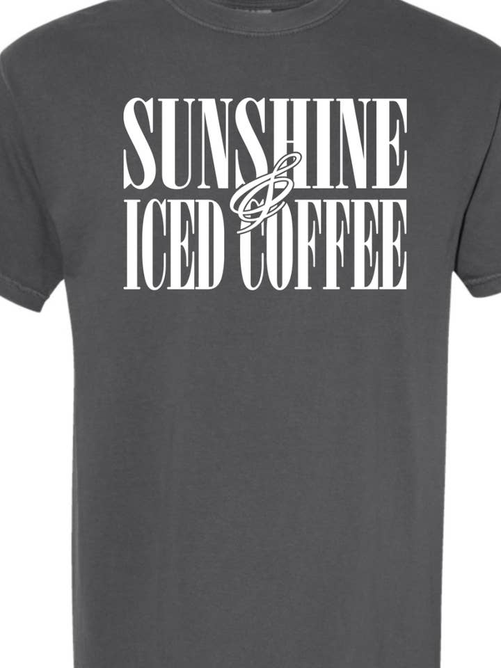 Kiki's Boutique - Wholesale Screen Printed T-Shirt - Women's - Sunshine and Iced Coffee Comfort Color Tee11
