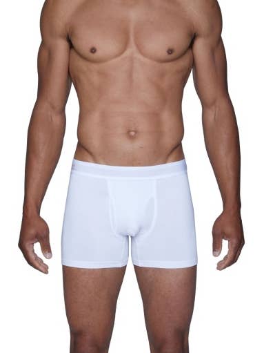 Calzoncillo bóxer con mosca - White-000 para venta al por mayor de Wood Underwear