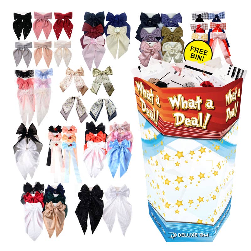 Deluxe Import Trading - Wholesale Haaraccessoireset - Dames - 144 stuks 12 Stijl Haarstrikken Display0