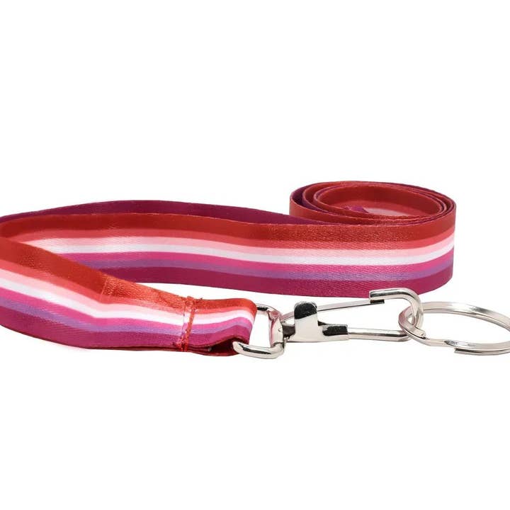 Sunset Lesbian Flag Lanyards for wholesale by The Awareness Company