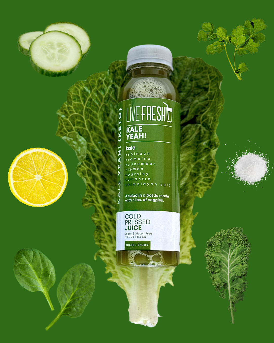 Live Fresh Juicery - Wholesale Wellness Juice/Tonic - Green Power Pack2